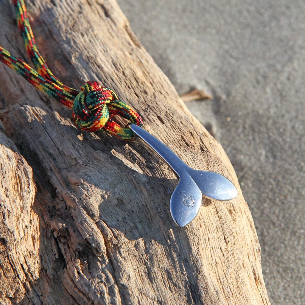 Rasta Whale Tail Adjustable Necklace Stainless Steel 191 Mystic Knotwork 