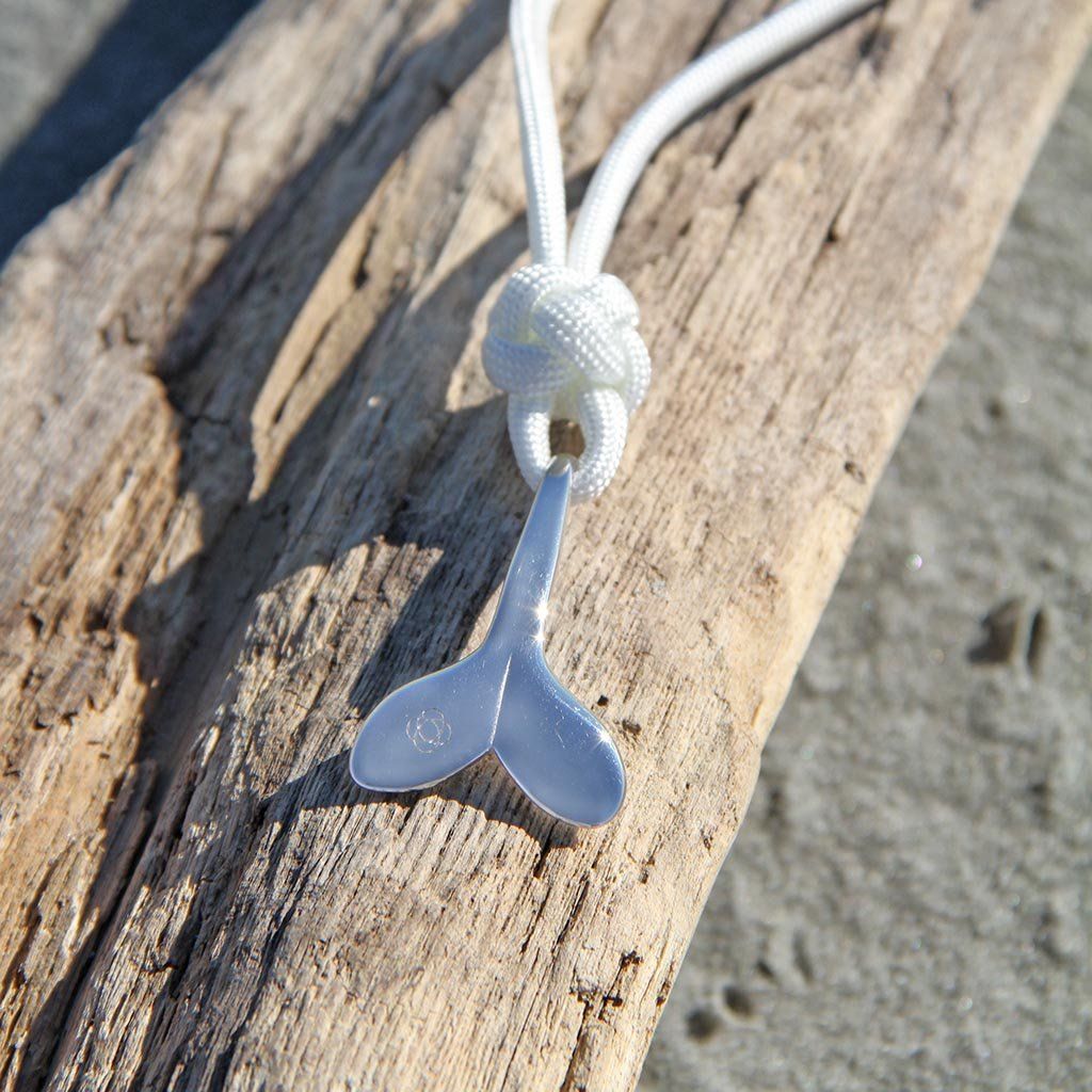 White Whale Tail Adjustable Necklace Stainless Steel 001 Mystic Knotwork 