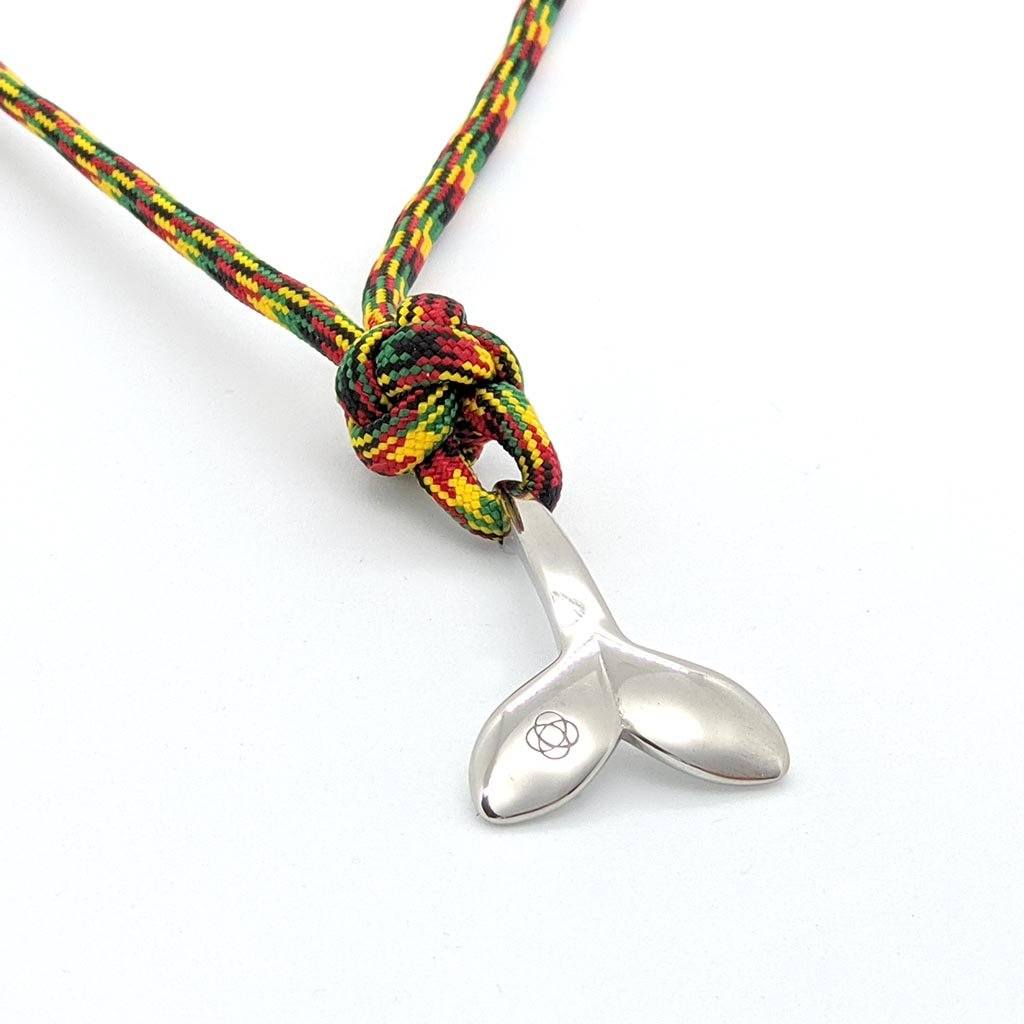 Rasta Whale Tail Adjustable Necklace Stainless Steel 191 Mystic Knotwork 