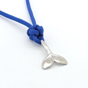 Royal Blue Whale Tail Adjustable Necklace Stainless Steel 029 Mystic Knotwork 