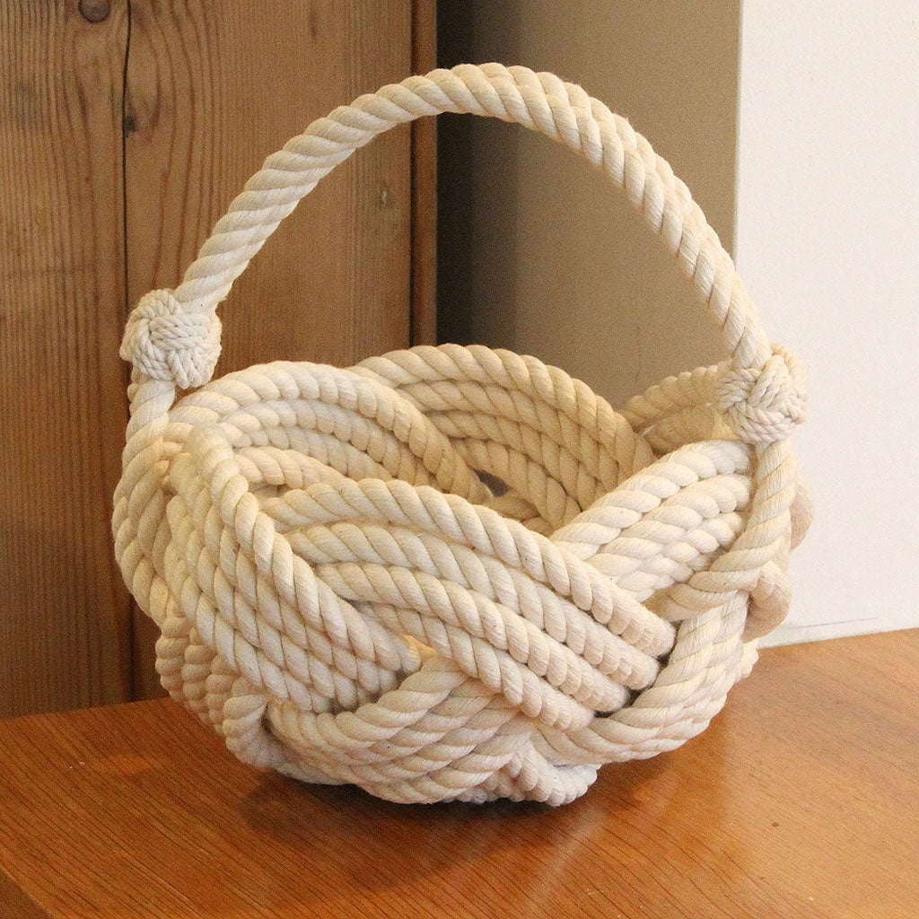 Celtic Knotted White Basket home decoration Mystic Knotwork 