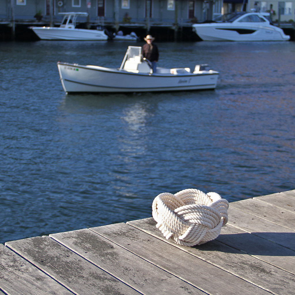 Celtic Knot Woven Cotton Bowl, White or Navy home decoration Mystic Knotwork 