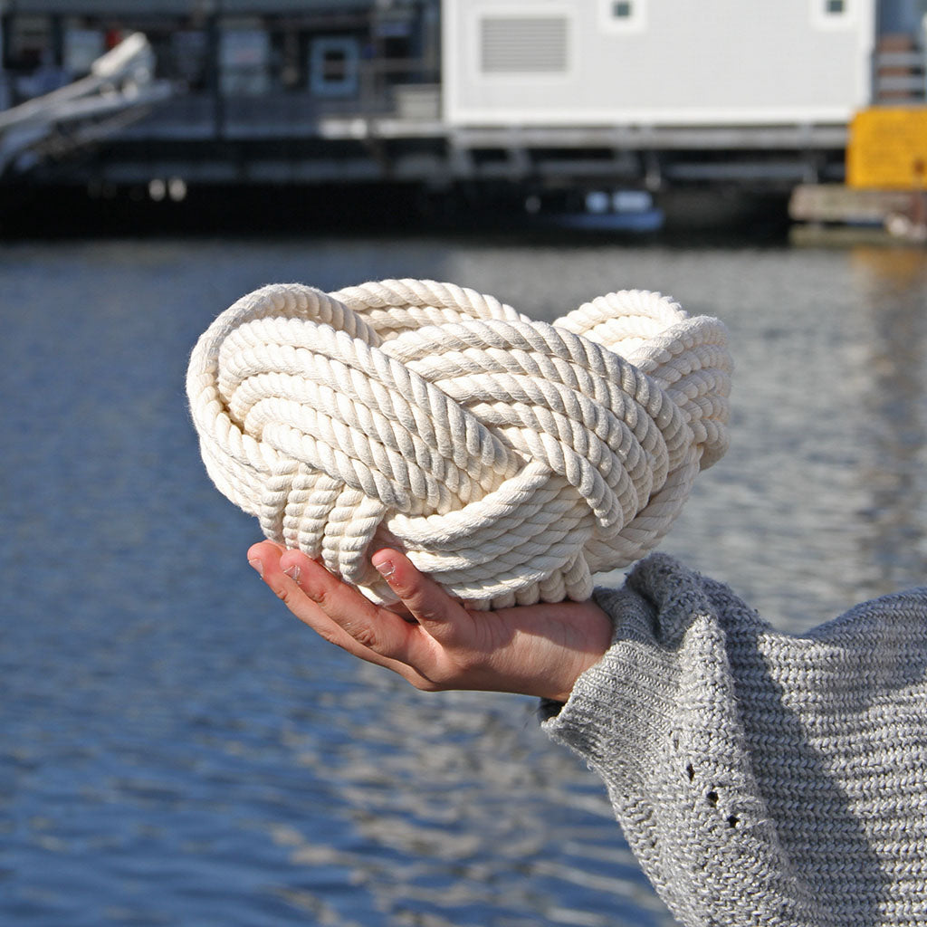 Celtic Knot White Woven Cotton Bowl home decoration Mystic Knotwork 