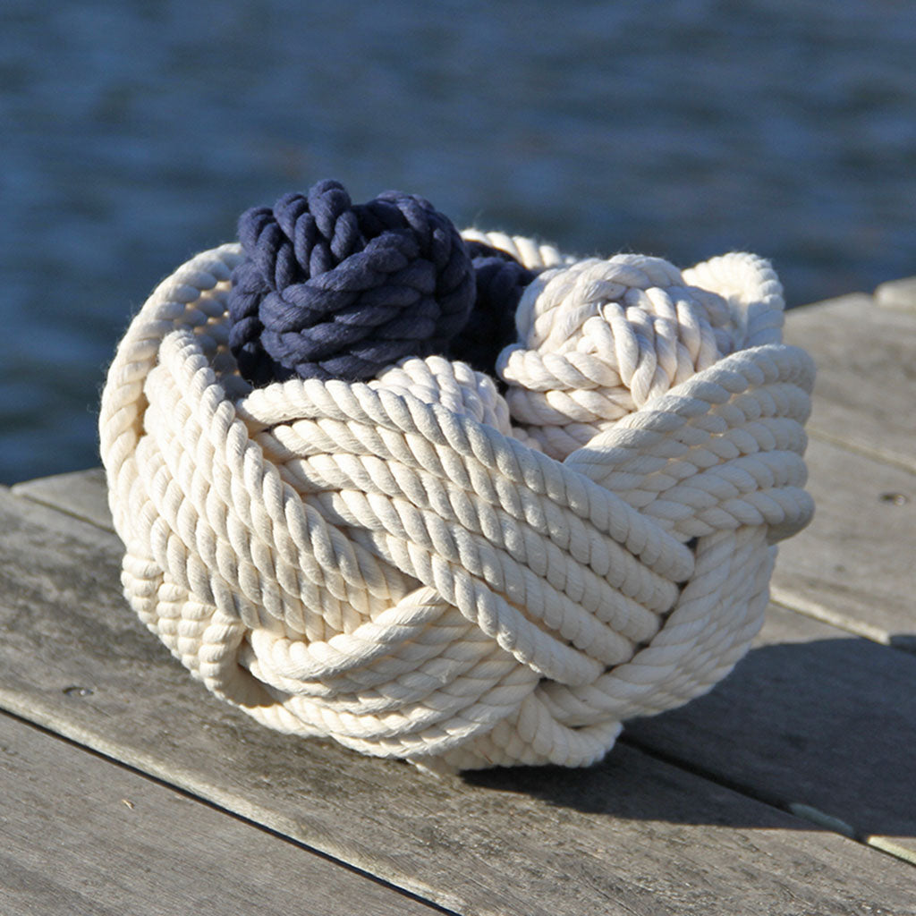 Celtic Knot White Woven Cotton Bowl home decoration Mystic Knotwork 