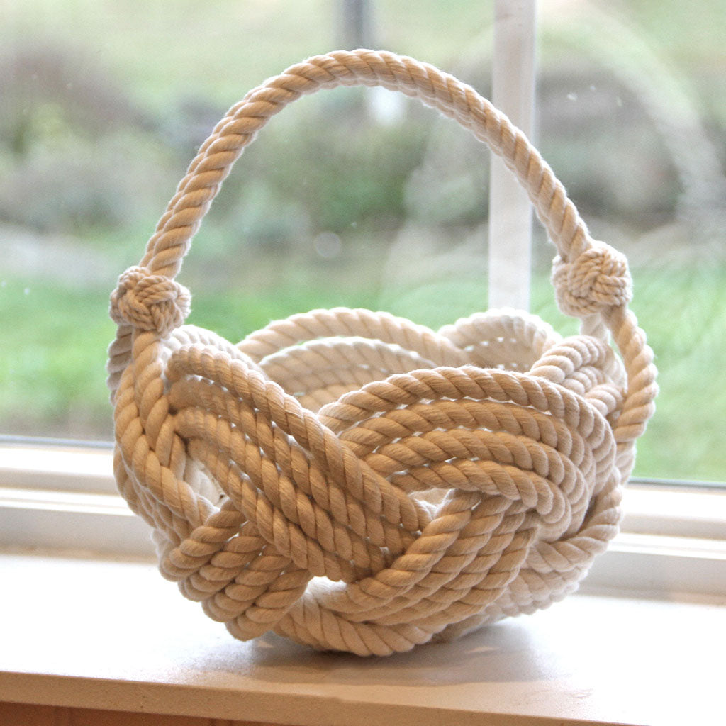 Nautical Decor Cotton Rope Bowl Basket 7 outlets x 5 