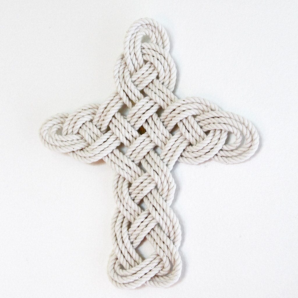 Small White Cotton Cross Mystic Knotwork 