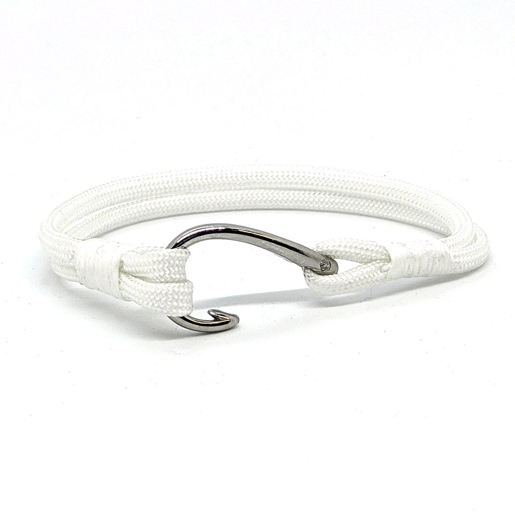 Nautical White Nautical Fish Hook Bracelet 001 handmade for $ 28.00