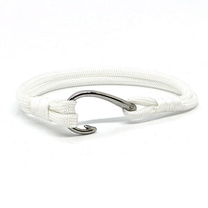 White Nautical Fish Hook Bracelet 001 Bracelets Mystic Knotwork 