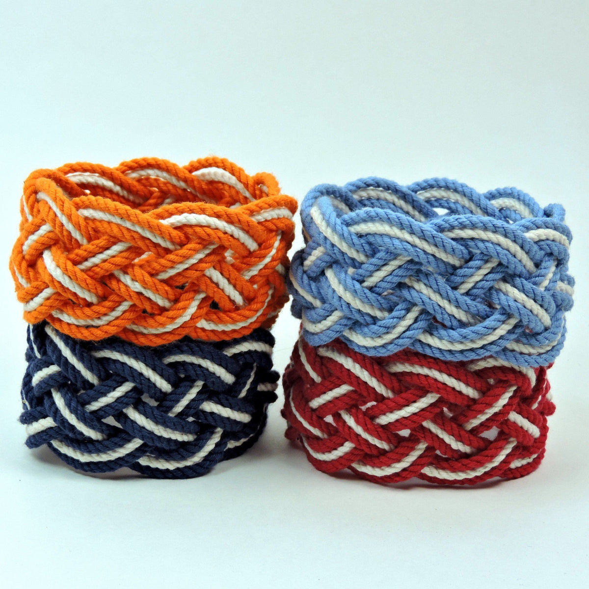 Nautical Knot Wide Striped Sailor Knot Bracelet handmade at Mystic Knotwork