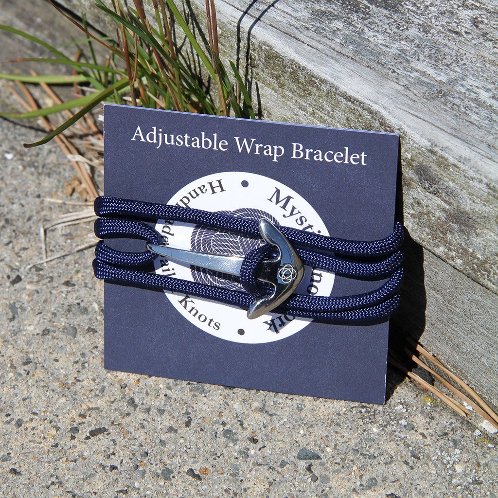 Navy Blue Adjustable Anchor Wrap Use as a Bracelet, Anklet, or Necklace 020