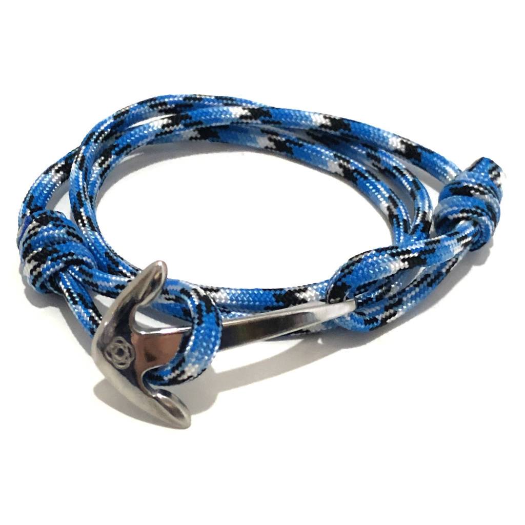 Men's Adjustable Nautical Anchor And Fish Hook Wrap Cuff Bracelets