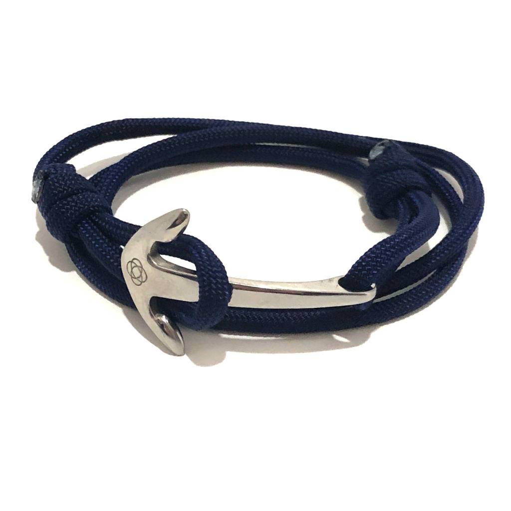 Leather Bracelet for Men, Nautical Bracelet for Men, Mens Leather Bracelet with Stainless Steel Anchor Shackle Handmade Braided Leather Initial