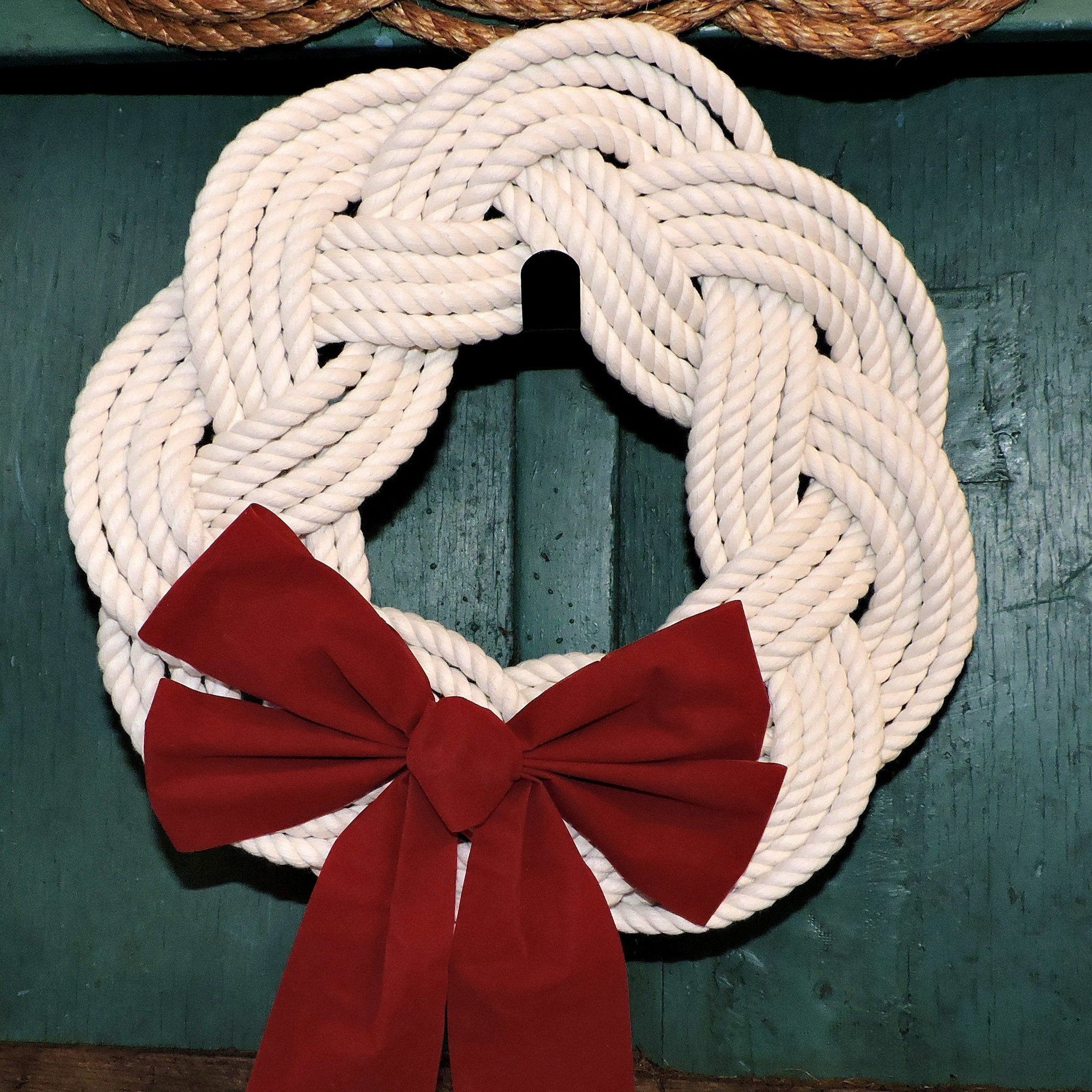 Sailor Knot Wreath or Centerpiece, White, w/ Frame home decoration Mysticknotwork.com 