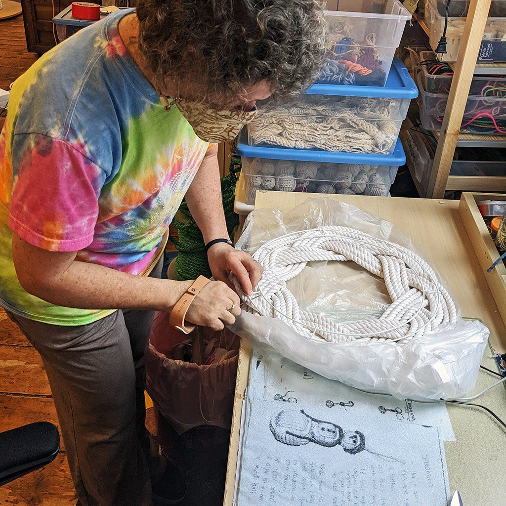 Sailor Knot Wreath or Centerpiece, White, w/ Frame home decoration Mysticknotwork.com 