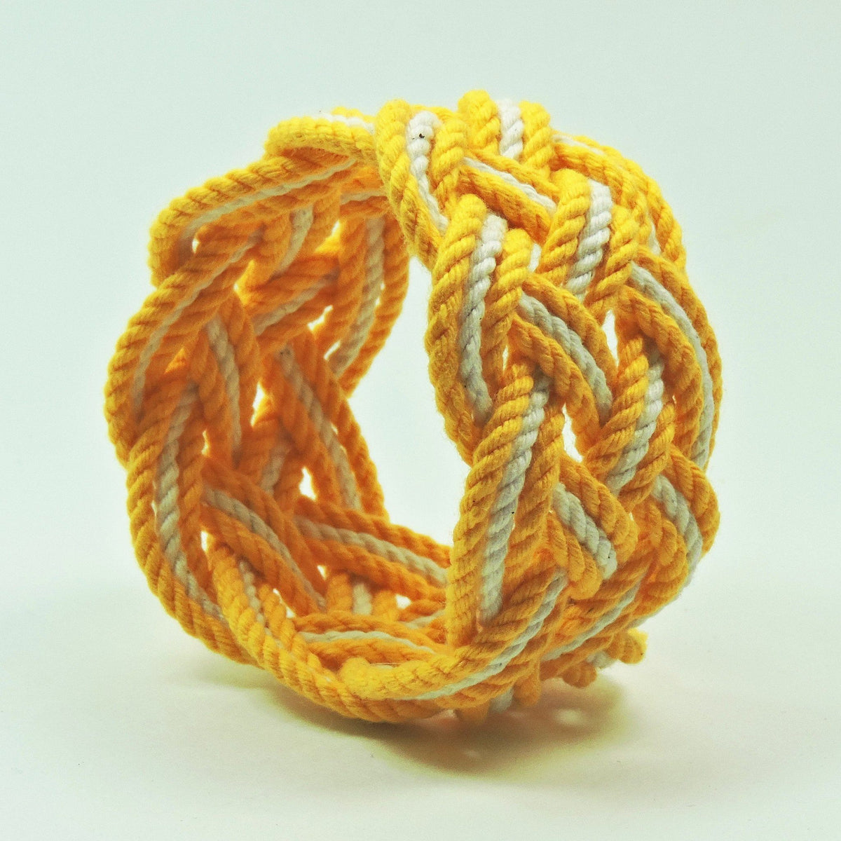 Nautical Knot Wide Striped Sailor Knot Bracelet handmade at Mystic Knotwork