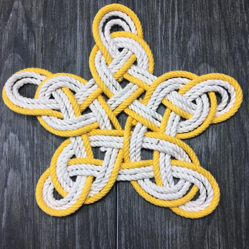Nautical Knot Nautical Woven Star, Cotton Knot for Christmas Tree Topper or Home Decoration handmade at Mystic Knotwork