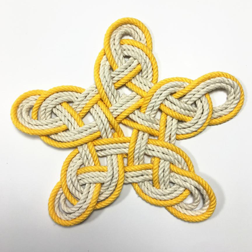 Nautical Knot Nautical Woven Star, Cotton Knot for Christmas Tree Topper or Home Decoration handmade at Mystic Knotwork